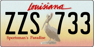 LA license plate ZZS733