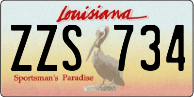 LA license plate ZZS734