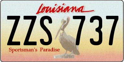 LA license plate ZZS737