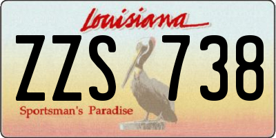 LA license plate ZZS738