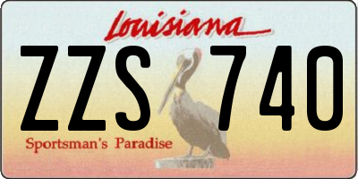 LA license plate ZZS740