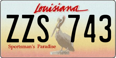 LA license plate ZZS743