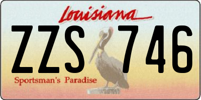 LA license plate ZZS746