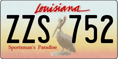 LA license plate ZZS752