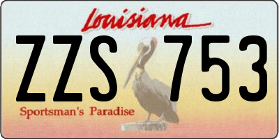 LA license plate ZZS753