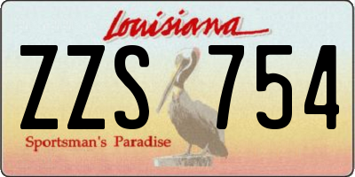 LA license plate ZZS754