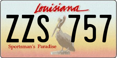 LA license plate ZZS757