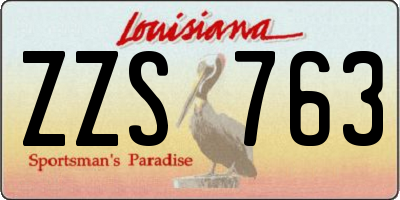 LA license plate ZZS763