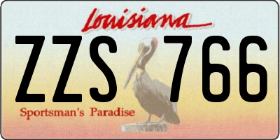 LA license plate ZZS766
