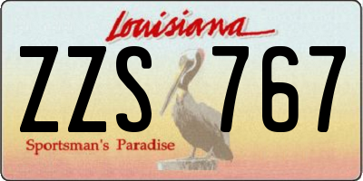 LA license plate ZZS767