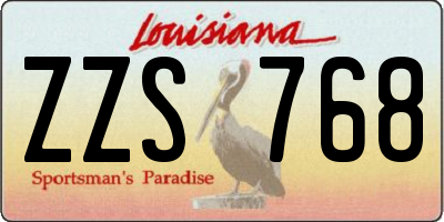 LA license plate ZZS768