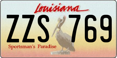 LA license plate ZZS769