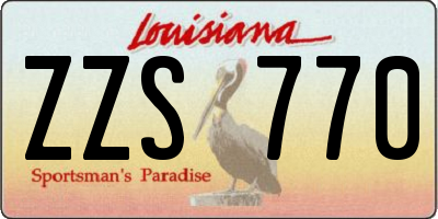 LA license plate ZZS770