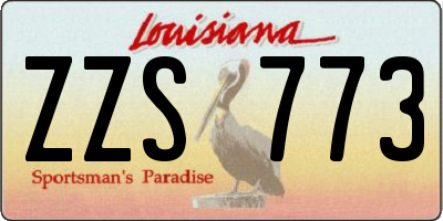 LA license plate ZZS773