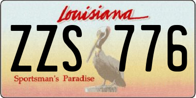 LA license plate ZZS776