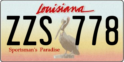 LA license plate ZZS778