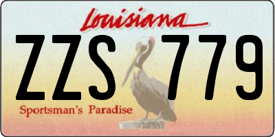 LA license plate ZZS779