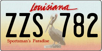 LA license plate ZZS782