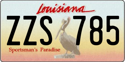 LA license plate ZZS785