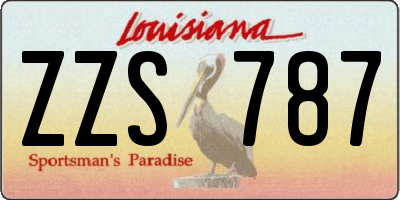 LA license plate ZZS787