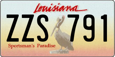 LA license plate ZZS791