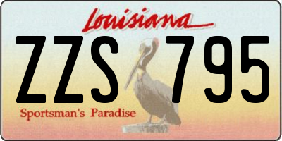 LA license plate ZZS795