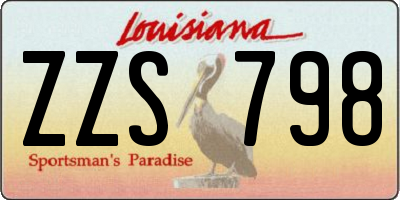 LA license plate ZZS798