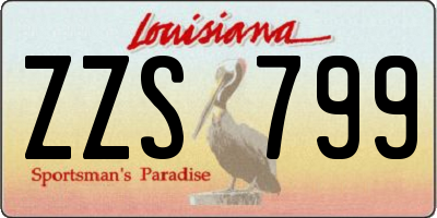 LA license plate ZZS799