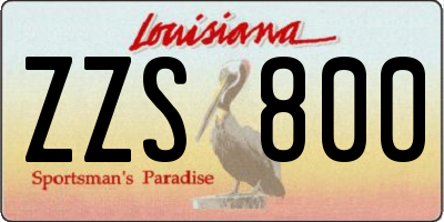 LA license plate ZZS800