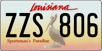 LA license plate ZZS806