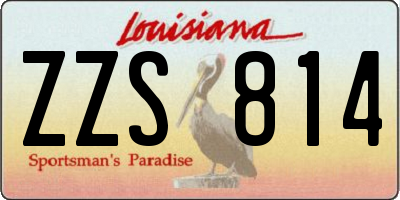 LA license plate ZZS814