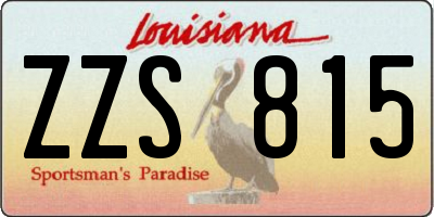 LA license plate ZZS815