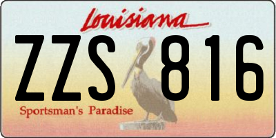 LA license plate ZZS816