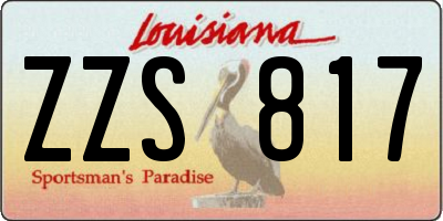 LA license plate ZZS817