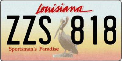 LA license plate ZZS818