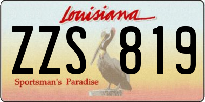 LA license plate ZZS819