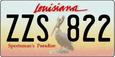 LA license plate ZZS822