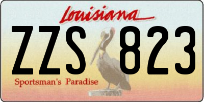 LA license plate ZZS823