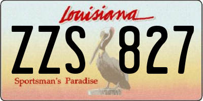 LA license plate ZZS827