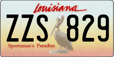 LA license plate ZZS829