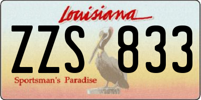 LA license plate ZZS833