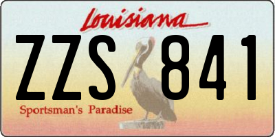 LA license plate ZZS841