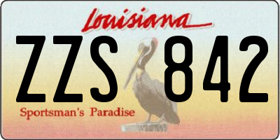 LA license plate ZZS842