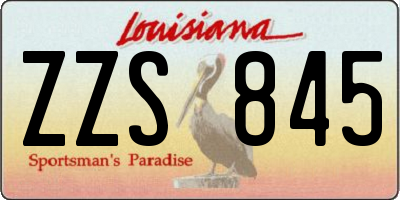 LA license plate ZZS845