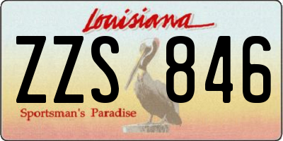LA license plate ZZS846