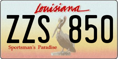 LA license plate ZZS850