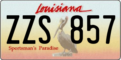 LA license plate ZZS857