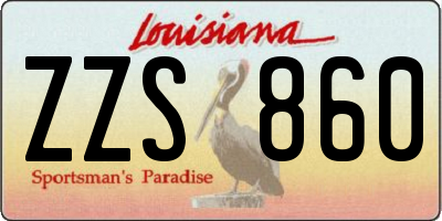 LA license plate ZZS860