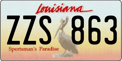 LA license plate ZZS863