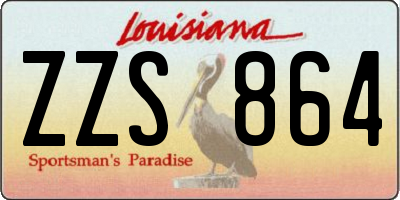 LA license plate ZZS864